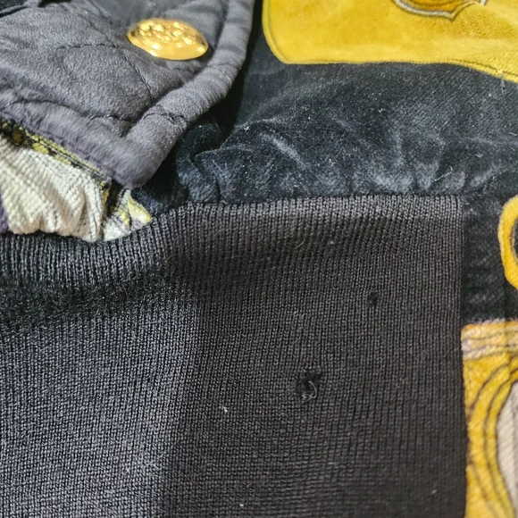 Escada Margaretha Ley Women Jacket M Vintage Velour Bomber Watch Print Black - Picture 9 of 11